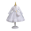 New in stock three-piece girls' dress set: long-sleeve wedding dress, piano recital dress, girl's dress
