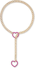 Rose love heart and gold chain