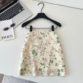 Fashionable age-reducing heavy sequin flower skirt for women high waistslimming look a-line short skirt work clothingaccessible luxuryclassy sense
