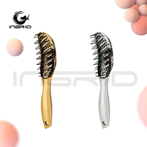 electroplated small curved comb men's hairstyle smooth hair comb fish teeth comfortable hair tool comb nine rows wide tooth comb