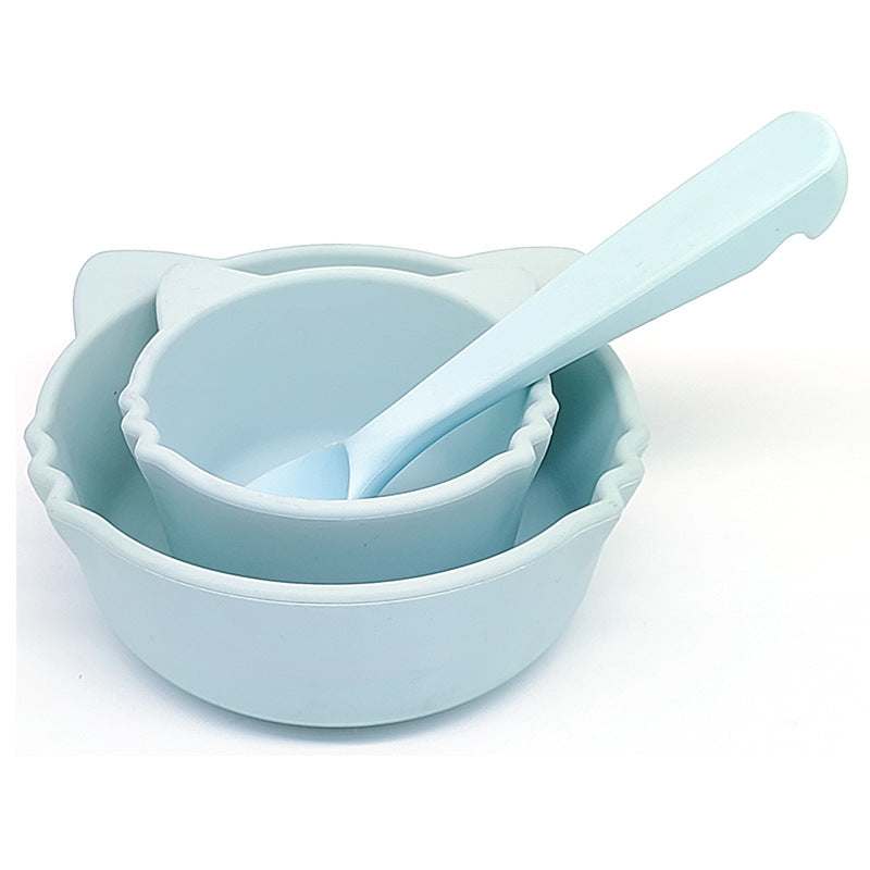 Cross-border supply Baby silicone food supplement bowl Cat shape suction cup type silicone food supplement bowl Anti-drop suction cup silicone bowl