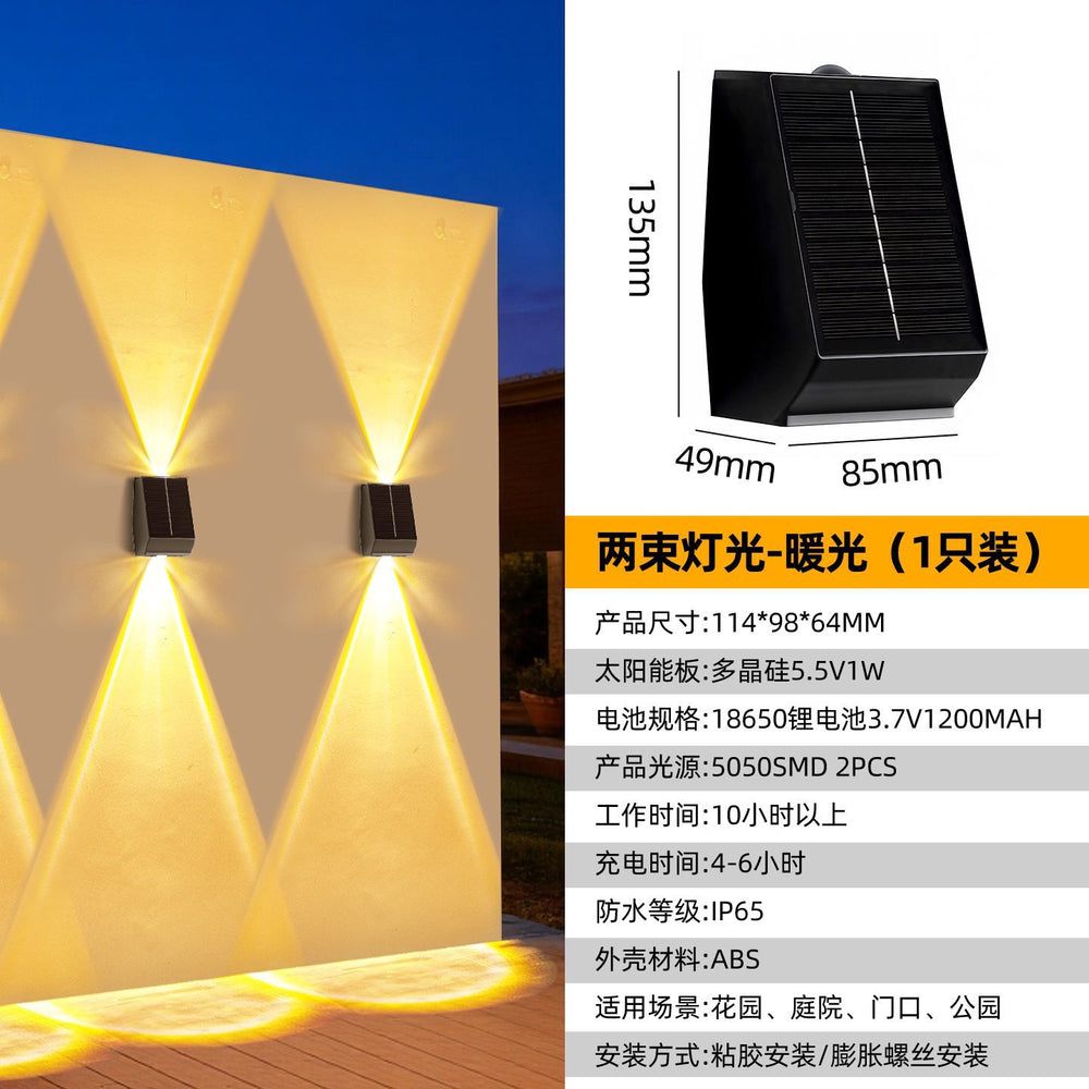 Solar outdoor lights - landscape decorative lighting for courtyards, villas, balconies, gardens, and walls - waterproof outdoor wall lights and wash lights