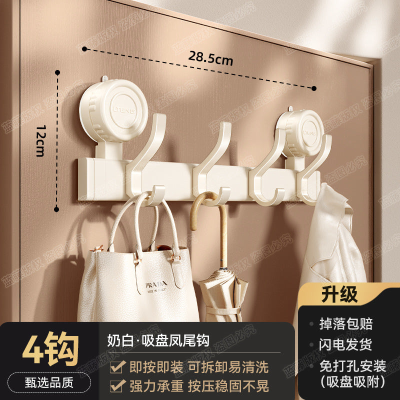 Strong vacuum suction cup hook No punching Strong load-bearing door Hanging hanger Entry door Clothes rack Storage