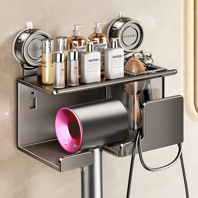 [Sample customization] Suction cup hair dryer rack, bathroom rack, non-punching bathroom, toilet wall storage box