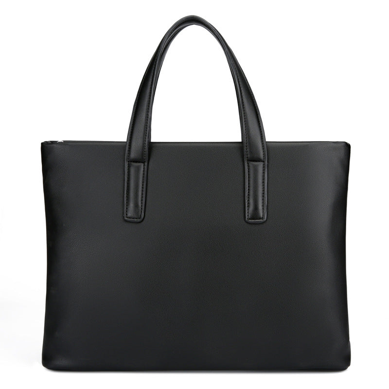 New briefcase men's horizontal Oxford cloth large-capacity business handbag bag leather bag men's file bag handbag