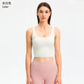 Dianqian new arrival u-shaped back yoga vest with chest pad comfortable naked sports intimates women's bra fashiondw120