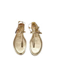2024 summer new arrivals: gold metallic leather thong sandals - casual, flat, beach-ready slides for women