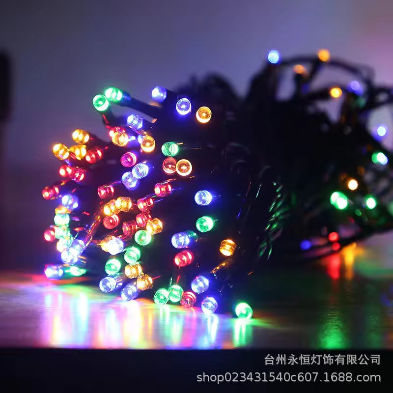 LED solar light string outdoor waterproof courtyard Christmas atmosphere Gypsy lights project lighting flashing lights