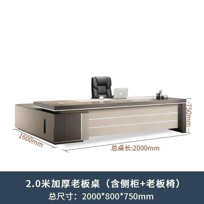 Luxury executive desk and chair set - modern minimalist ceo desk for managers and executives - leadership office computer desk
