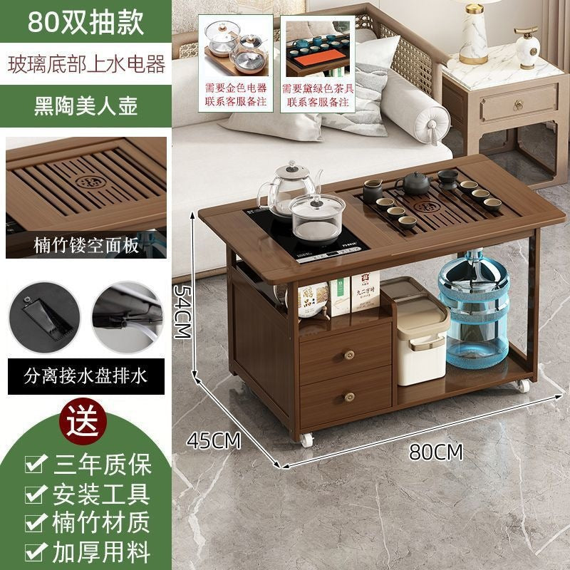 Movable tea table balcony new arrival coffee table living room tea table small for home tea table all-in-one complete set of tea cabinets