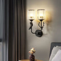 Home crystal wall lamp bedroom antler bedside lamp modern minimalist light luxury creative living room background wall corridor lamp