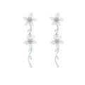 French chic zircon tassel flower stud earrings - perfect for summer getaways, beach photoshoots, and adding a touch of glam to your look