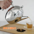Manufacturer wholesale stainless steel olive pot bright silver bead teapot with strainer teapot gift box cold water pot