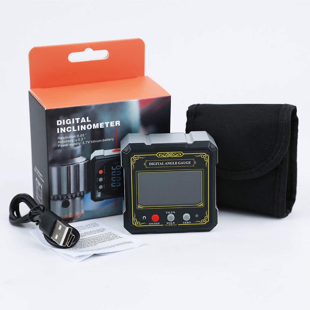 Industrial Grade Guofeng Dual Laser Digital Display Inclination Box Level Angle Measuring Instrument Strong Magnetic Digital Display Inclination Instrument