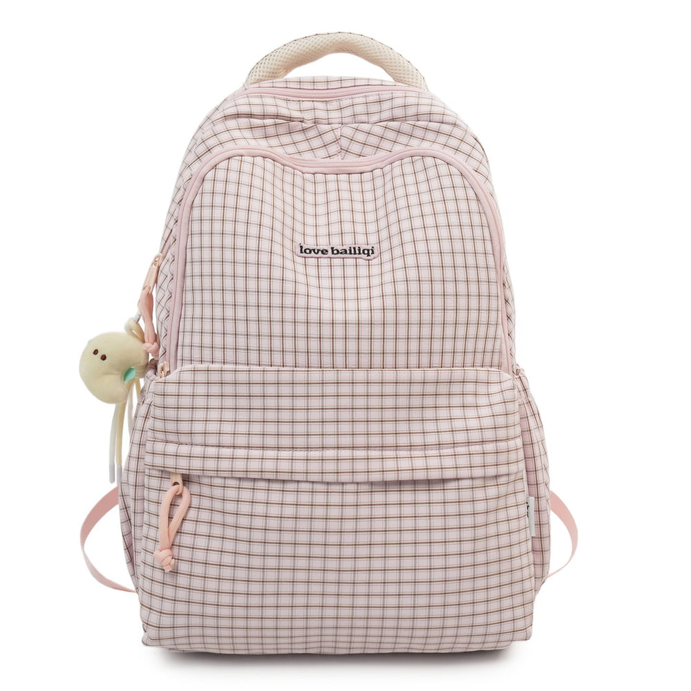 Japanese style small fresh plaid school bag for female junior high school students soft girl backpack for women cute jk backpack for women