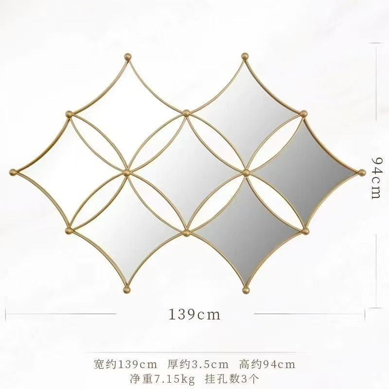 European style living room decor mirror - luxury wall-mounted mirror - entryway wall decoration - creative wall hanging for restaurant background