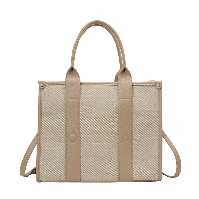 Women's foreign trade handbag 2025 hot style minimalist tote bag letter shoulder bag retro versatile crossbody bag wholesale