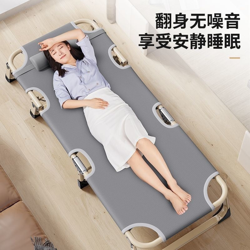 Foldable single bed sheet nap bed household simple lunch break accompanying bed portable adult camping bed office recliner