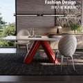Kari ice jade natural marble dining table italian light luxury large flat villa royal white jade luxury home dining table