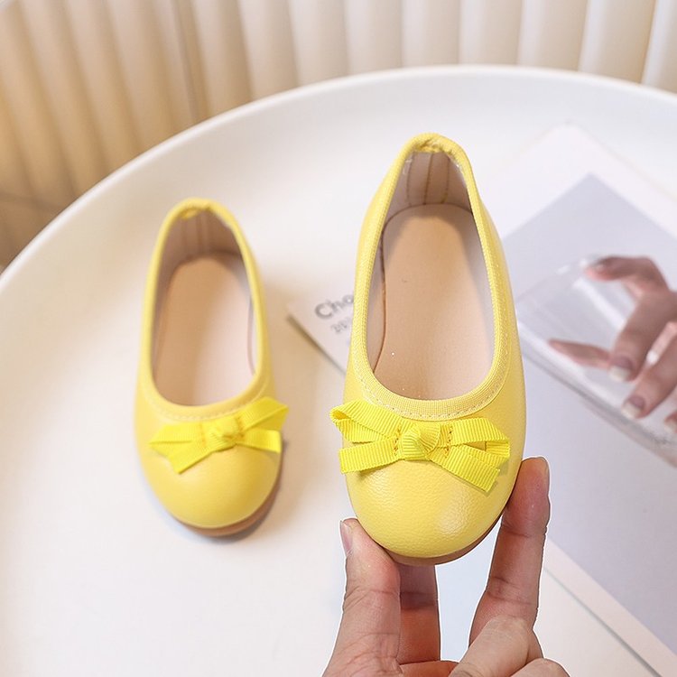 spring/autumn simple girls' leather shoes, new bowknot baby & toddler single shoes, round toe soft sole little princess shoes