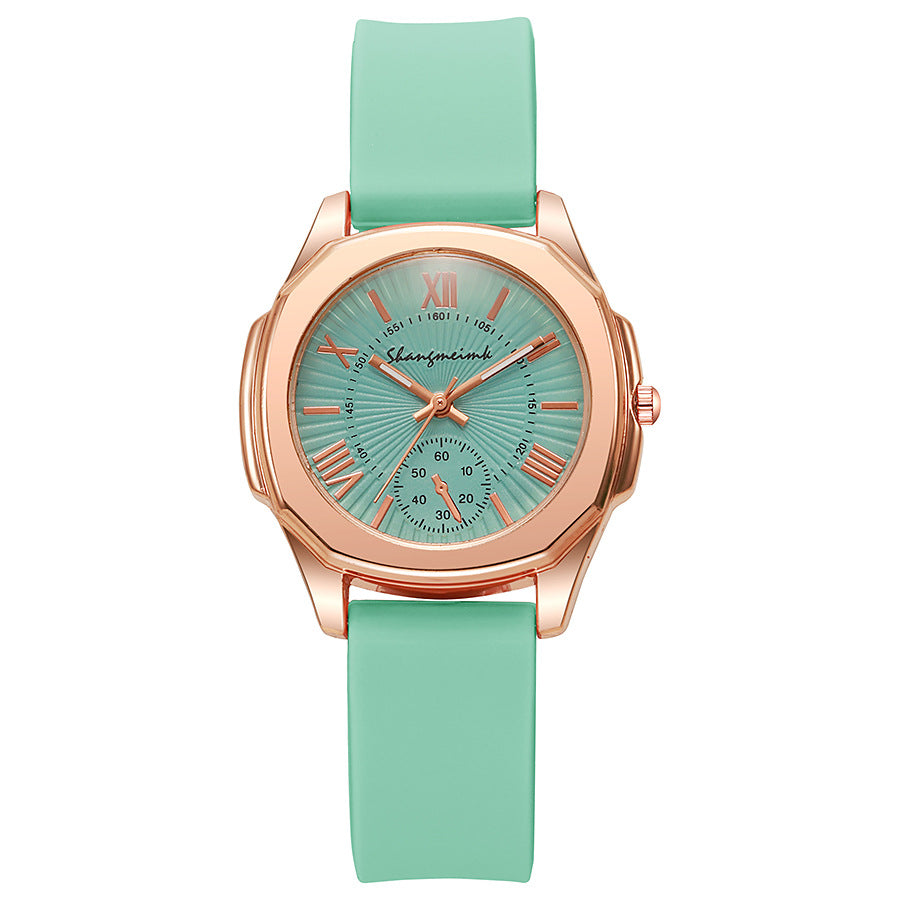 Trendy korean style quartz watch for women - elegant wristwatch with silicone strap - wholesale student watches