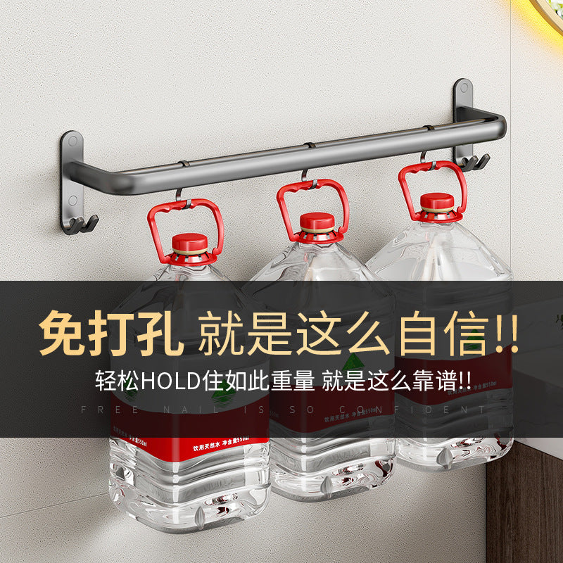 No punching towel rack, bathroom space aluminum bath towel hanging rod, bathroom hanger, storage rack, single and double bar towel bar.