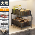 Kitchen pull-out storage rack, layered cabinet under the sink, multi-functional storage basket for storing miscellaneous items