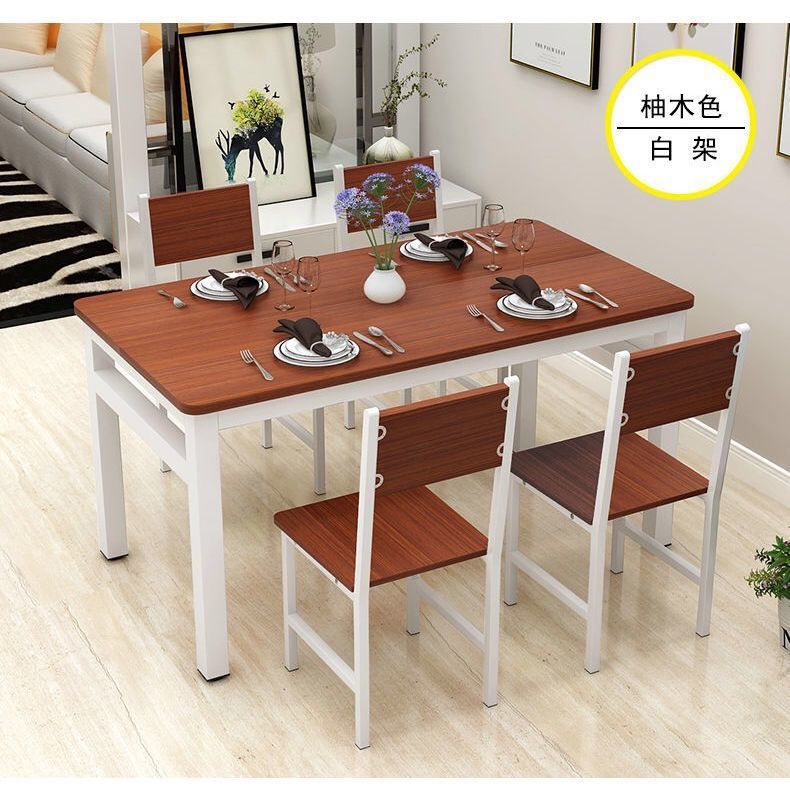 Fast food restaurant rectangular table and chair set, modern minimalist dining table, 4-6 person snack shop breakfast restaurant table