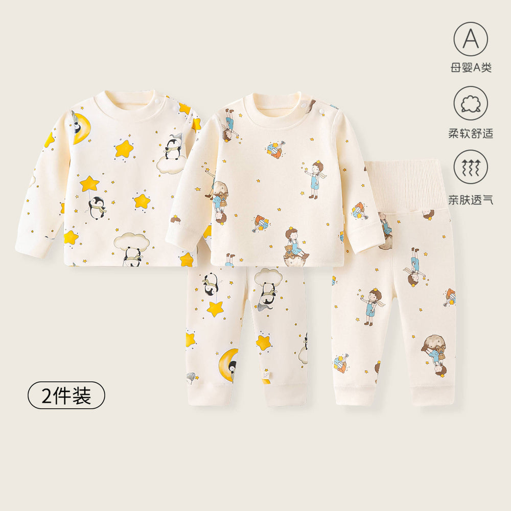 Kidsfall and winter shu velvet cloud-like cotton 300g autumn clothes high waist belly protection boneless type a heattechintimatessuit