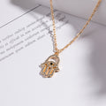 Wholesale "hand of god" crystal necklaces - european & american cross-border jewelry, minimalist evil eye, unique clavicle chains for women, accessible luxury