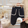 Autumn/winter girls' trendy triple-layer quilted padded pants, korean style outerwear for baby girls, kids' casual children's clothing