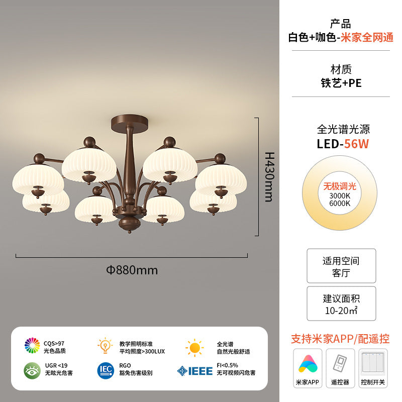 Vintage French medieval style living room chandelier bedroom study American 2025 new full spectrum eye protection hall lamps