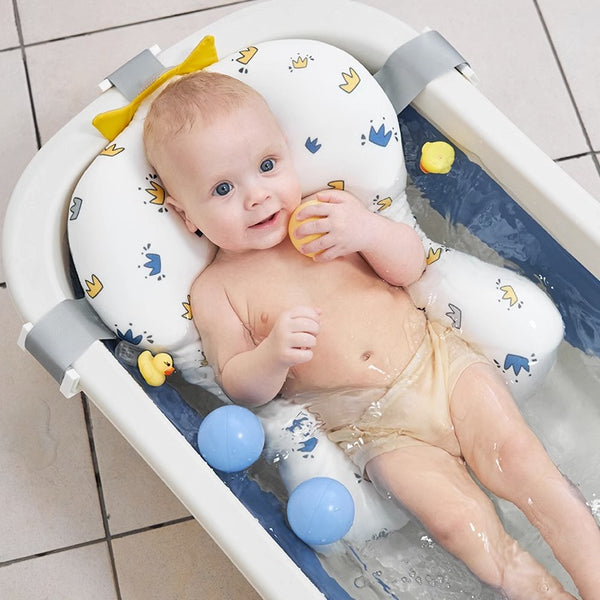 Baby bath lying bracket newborn baby bathtub sponge suspension bath mat universal bath net net pocket can sit and lie down artifact