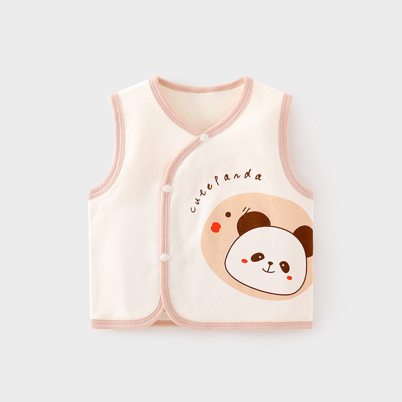 Babibele autumn winter baby belly vest baby double layer vest kids waistcoat vest pure cotton heattechtops