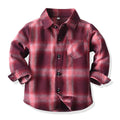 new product kids shirt preppy style spring & fall cotton plaidlong sleeves boys lapel children's clothing baby shirt