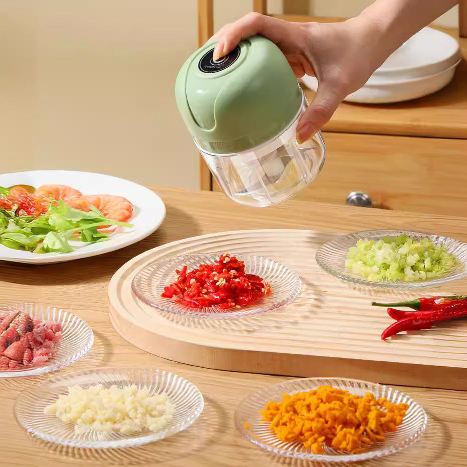 Electric garlic masher mini garlic paste handy gadget kitchen garlic masher garlic masher garlic paste food supplement meat grinder for home garlic peeler