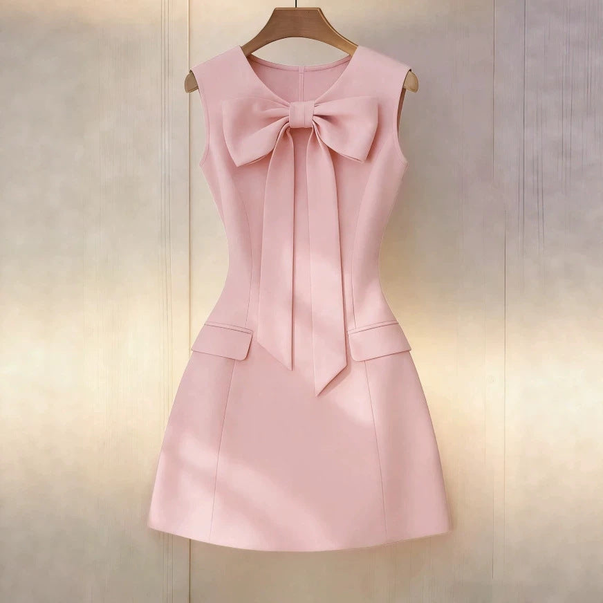 european and american cross-border summer chic sleeveless knitted mini dress with cinched waist and slim fit