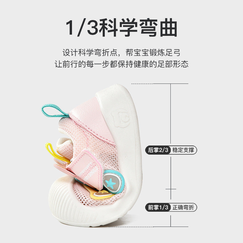 Baby sandals for boys, summer first walker shoes, 0-1-2 years old infant anti-slip soft sole mesh shoes for babies and toddlers, baby girl shoes