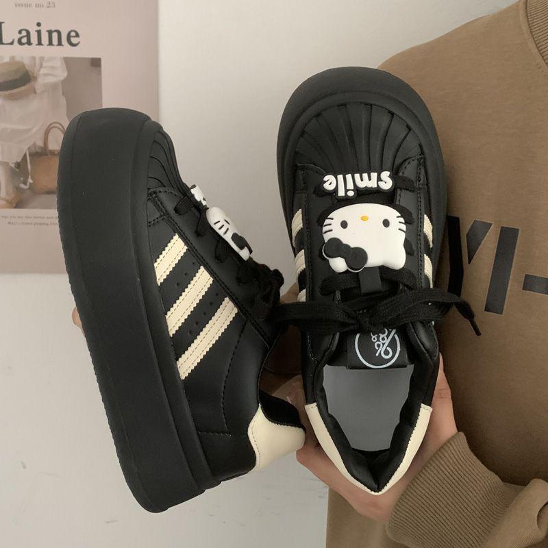 Girls' german army trainers (gats), kids' spring/autumn bread shoes, middle school student sneakers, big kids' hello kitty casual skate shoes, children's shoes
