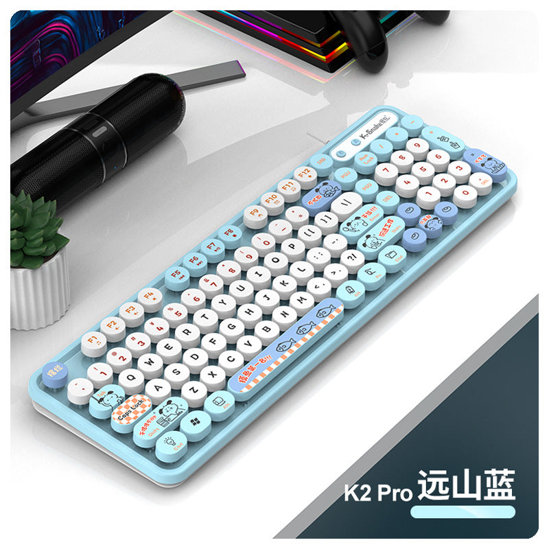 Viper k2 wired usb keyboard and mouse combo - retro punk style for women's desktop, laptop, and office use