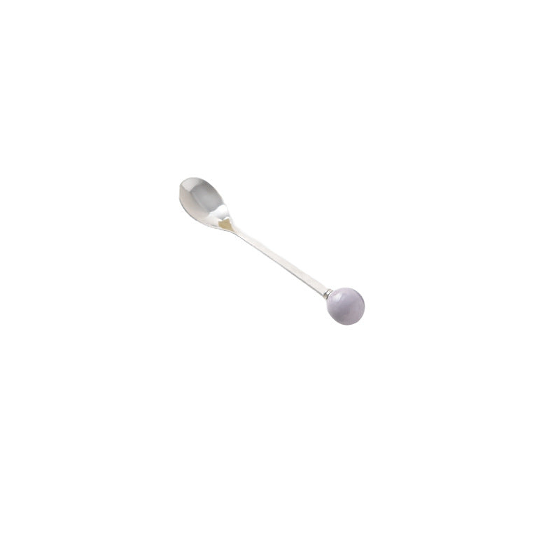 New arrival cream style ceramic fruit fork jar set creative cheese storage jar good-looking ball fruit fork spoon wholesale