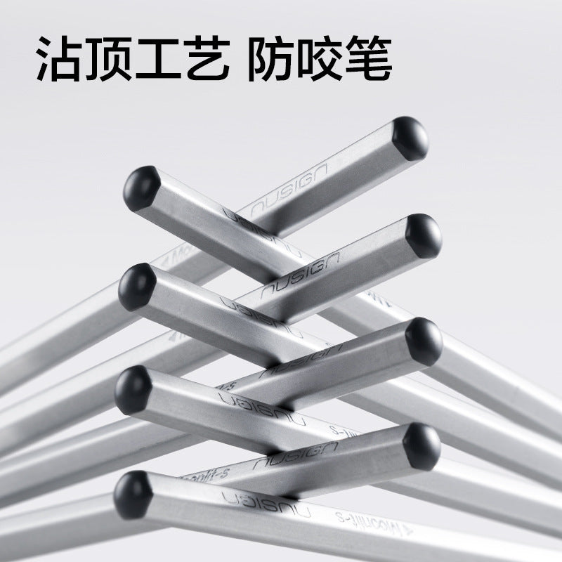 Deli Newsay NS753 Pencil HB/2B Silver Hexagon Newsay Pencil (Silver) (10pcs/box)