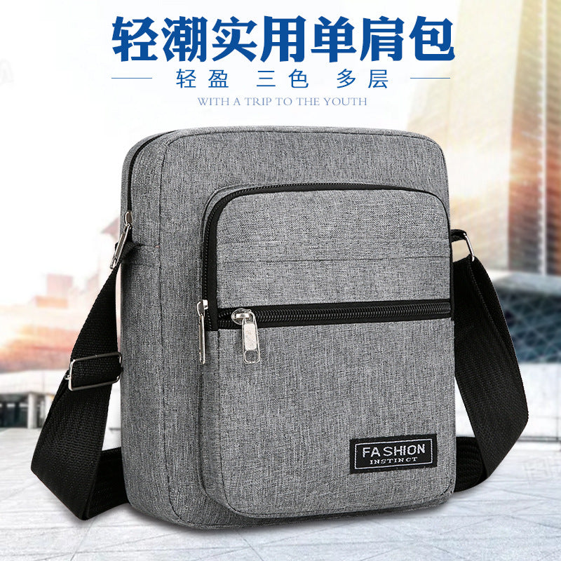 Cross-border men's bag mini light business shoulder messenger bag nylon large-capacity handbag multi-functional small square bag wholesale