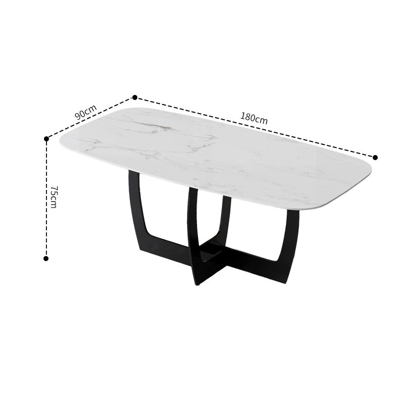 Direct from the source: italian minimalist rock slab dining table - glossy, modern, and minimalist design for large families