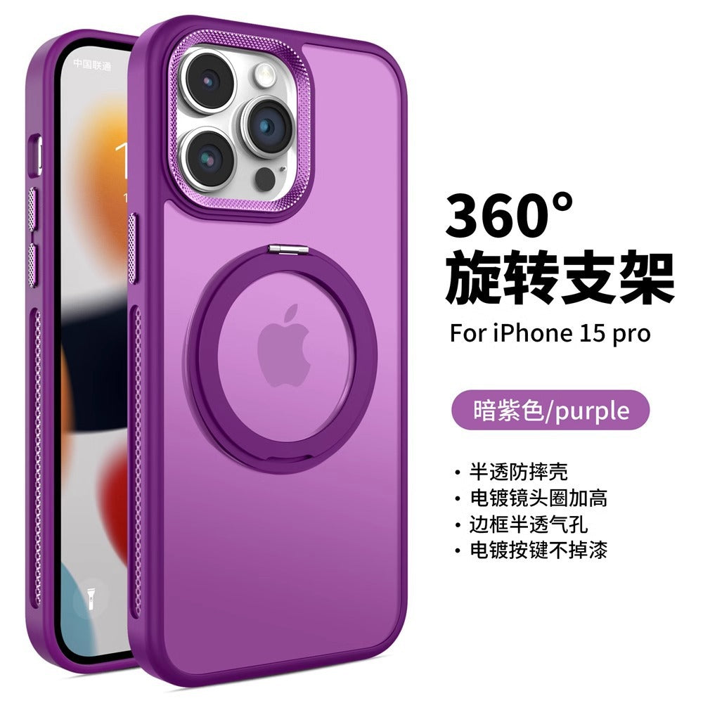 Rotating magnetic stand compatible apple 16 pro max phone case, iphone 14 matte cooling, 15 drop-proof full coverage