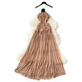European and american fashionable socialite style halter dress - women's irregular pleated slimming beach maxi dress