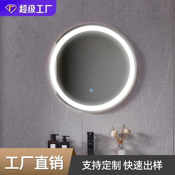 Strictly selected smart round bathroom mirror European anti-fog touch screen cosmetic mirror toilet wall bathroom smart mirror