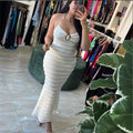 European and american cross-border women's spring  solid color sleeveless camisole sexy backless slim-fit maxi slip dress