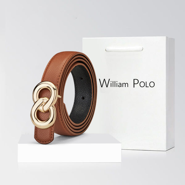 Emperor Paul Belt Women's Fashion Vintage Leather Smooth Buckle Belt Women's Decorative Skirt Jeans Belt