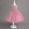 New arrival: export-quality wedding dress, children's formal gown, floral appliqué princess dress, little girl's piano recital dress, kids' dress